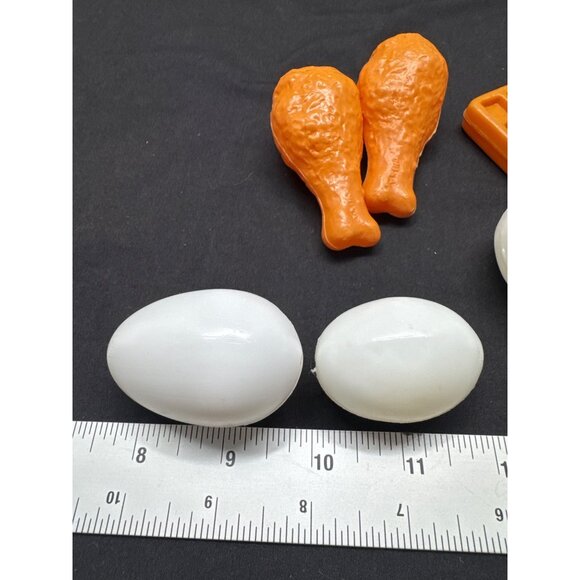 Plastic Play Food Set - Chicken Drumsticks Fried Egg Waffle & Eggs - Picture 2 of 6